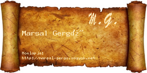 Marsal Gergő névjegykártya